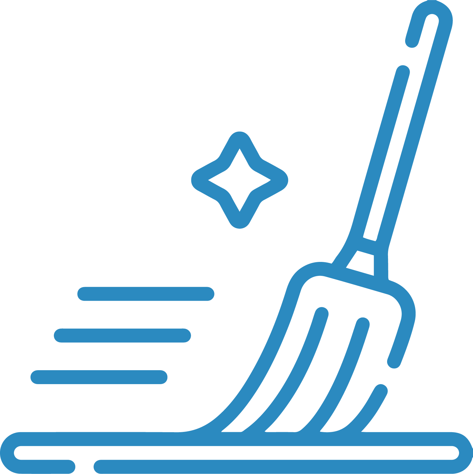 Icon eines stilisierten Besens – Symbol für Gebäudereinigung bei der Zschunke GmbH